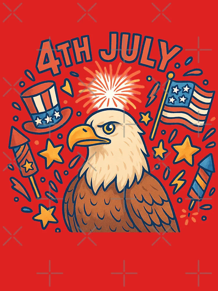Eagle & Fireworks on Fourth of July  Classic T-Shirt