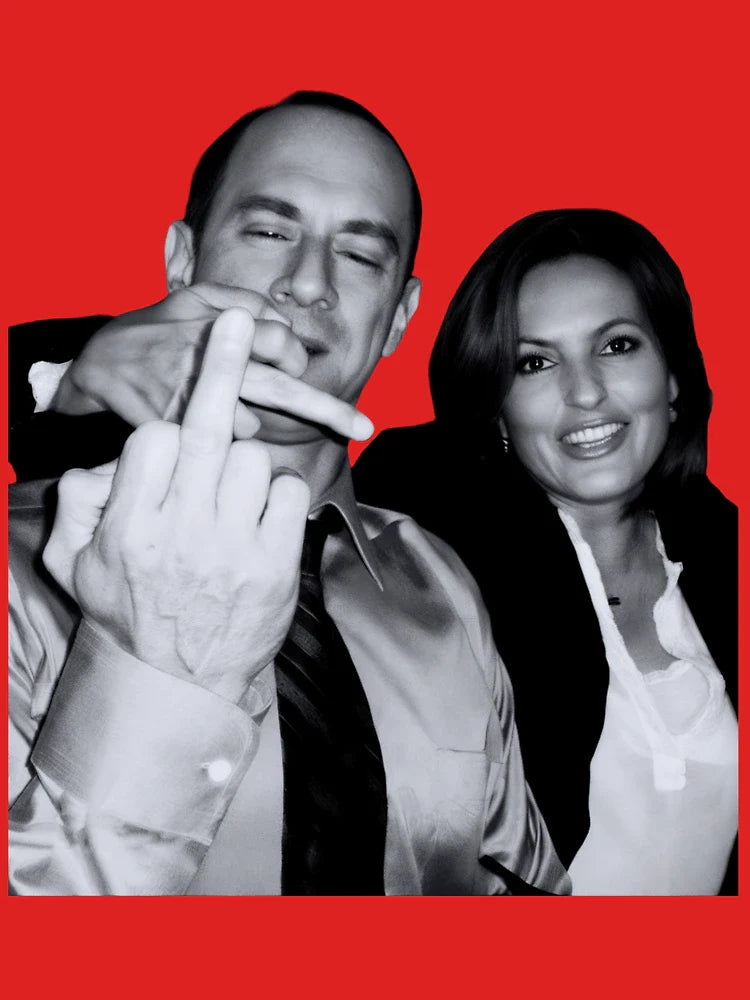 Elliot Stabler And Olivia Benson Actors and musicians giving the middle finger meme Classic T-Shirt