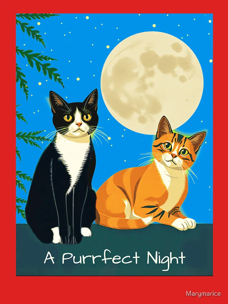 Two Cats Under the Full Moon Classic T-Shirt