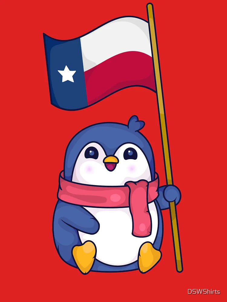 Texas Lover Kids Penguin Lover Gift Texas Flag Classic T-Shirt