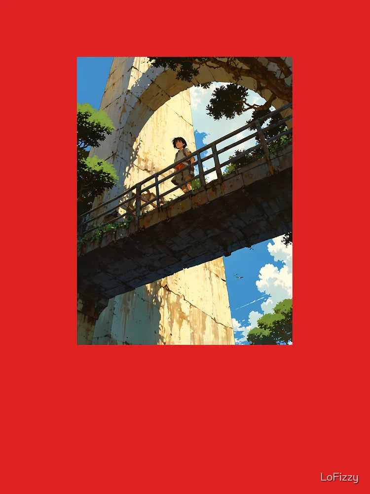 Ancient Bridge - A Dreamy Retro Anime Artwork Classic T-Shirt