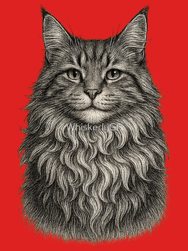 Regal Maine Coon Etching Cat  Classic T-Shirt
