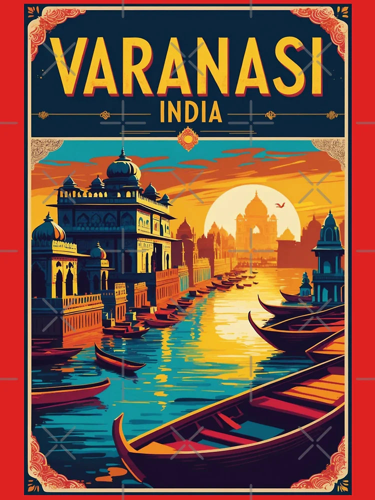 Varanasi India Vintage Travel Tourism  Classic T-Shirt