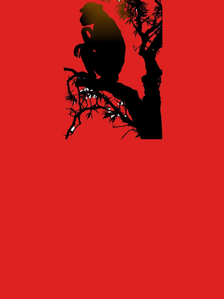 Thoughtful Monkey Silhouette Art Print Classic T-Shirt