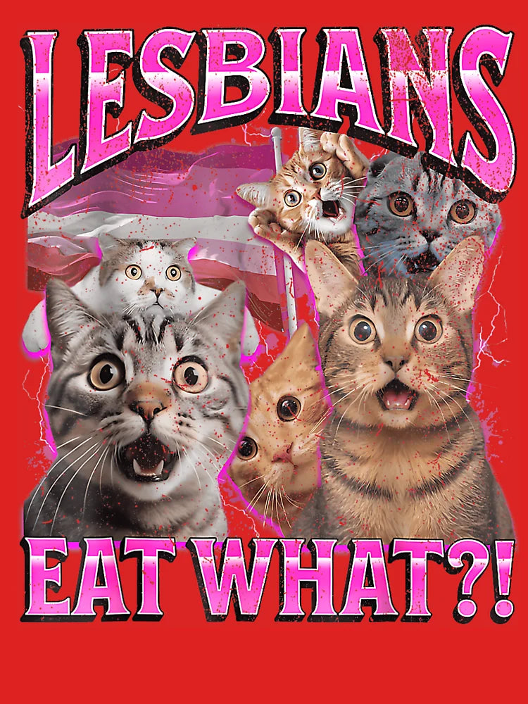 Lesbians Eat What?! Funny Cat Gay Pride LGBTQ Pun Classic T-Shirt