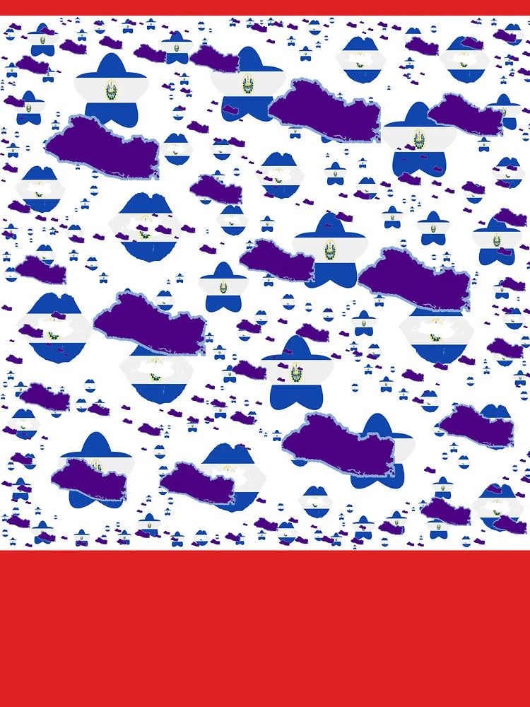 El-Salvador Montage With Country Shape Stars And Flag Overlays | El- Salvador Montage avec des superpositions d'Ã©toiles et de drapeaux Classic T-Shirt