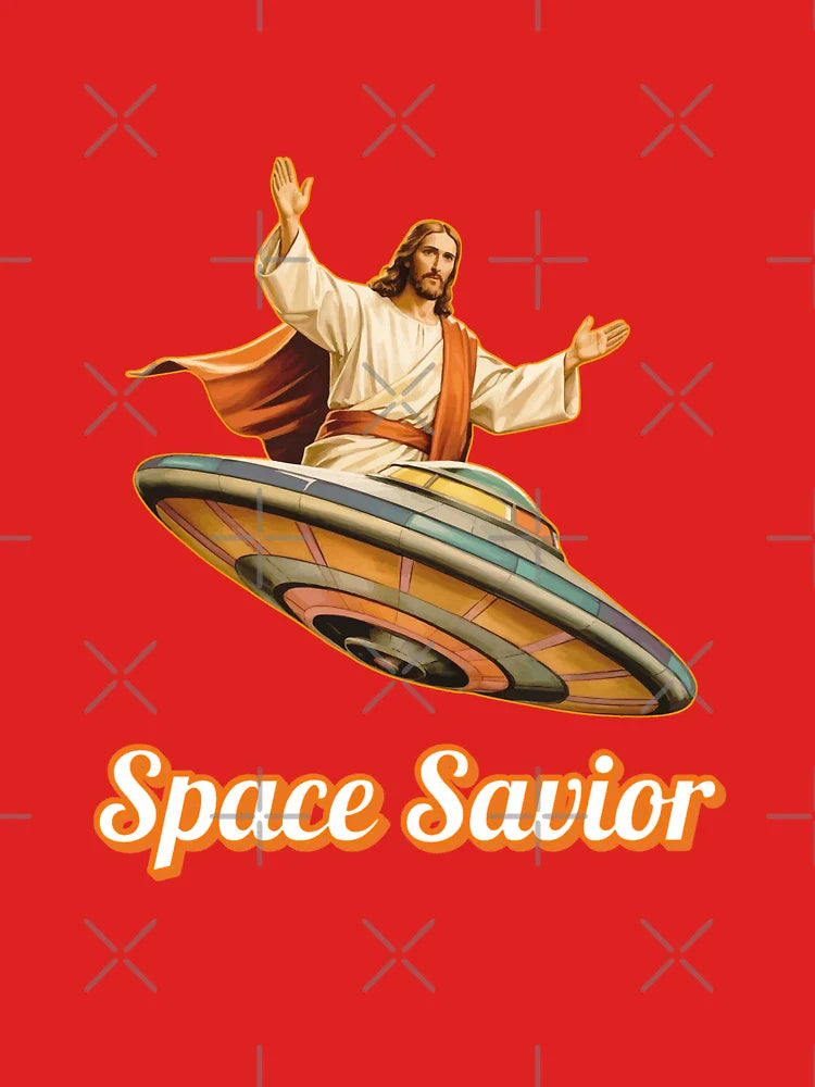 Funny Jesus UFO T-Shirt - Space Savior Design Classic T-Shirt