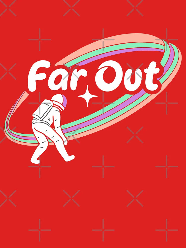 Retro Holographic Future Astronaut Rainbow Rings Space Classic T-Shirt