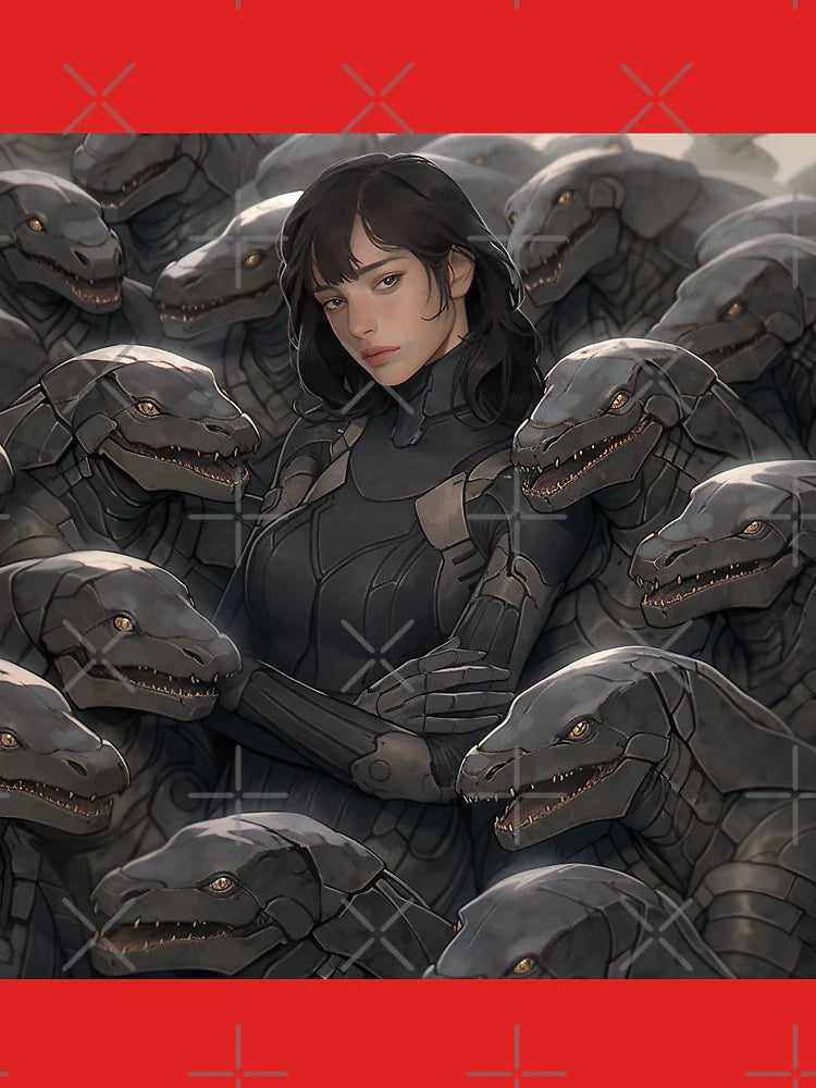 Cybernetic Girl Among Stone Serpents Classic T-Shirt