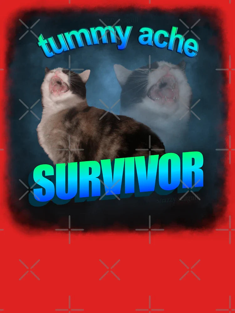 Tummy Ache Survivor- Cat word art Classic T-Shirt