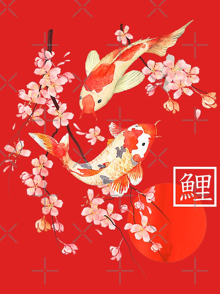 Cherry Blossom Koi Carp Fish Japanese Sakura  Classic T-Shirt