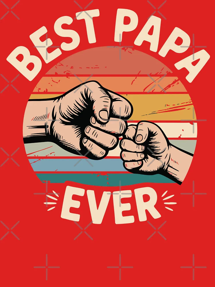 Best Papa Ever Fist Bump Shirt. Retro Vintage Father’s Day Gift. Classic T-Shirt