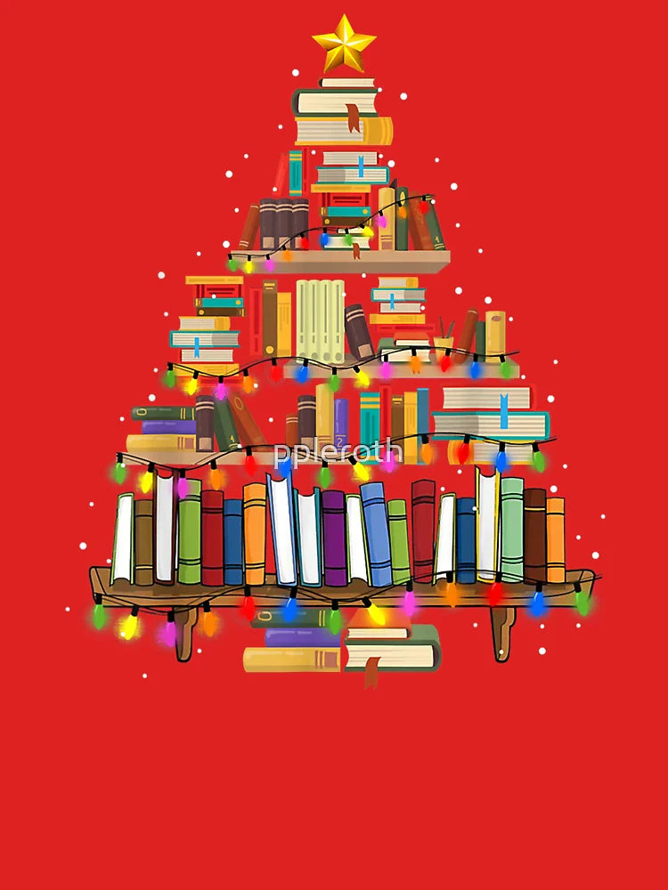 Christmas Tree made of books Shirt, gift for book lover, Gift For Teachers, Book Tree, Book Lovers Christmas Shirt, Bookworm Christmas Shirt Classic T-Shirt