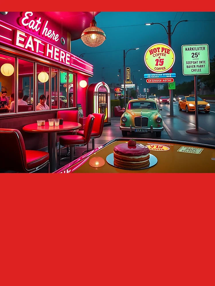 Nighttime diner in the rain, 1960s Classic T-Shirt