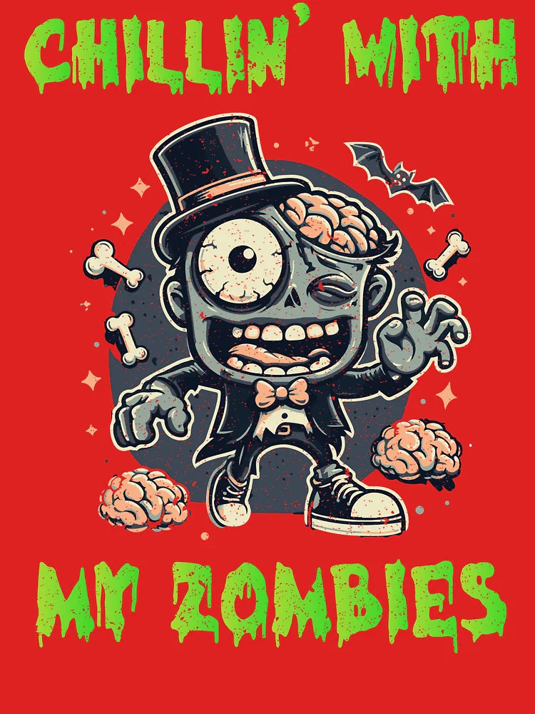 Chillin’ With My Zombies – Funny Halloween Zombie Cartoon Shirt Classic T-Shirt