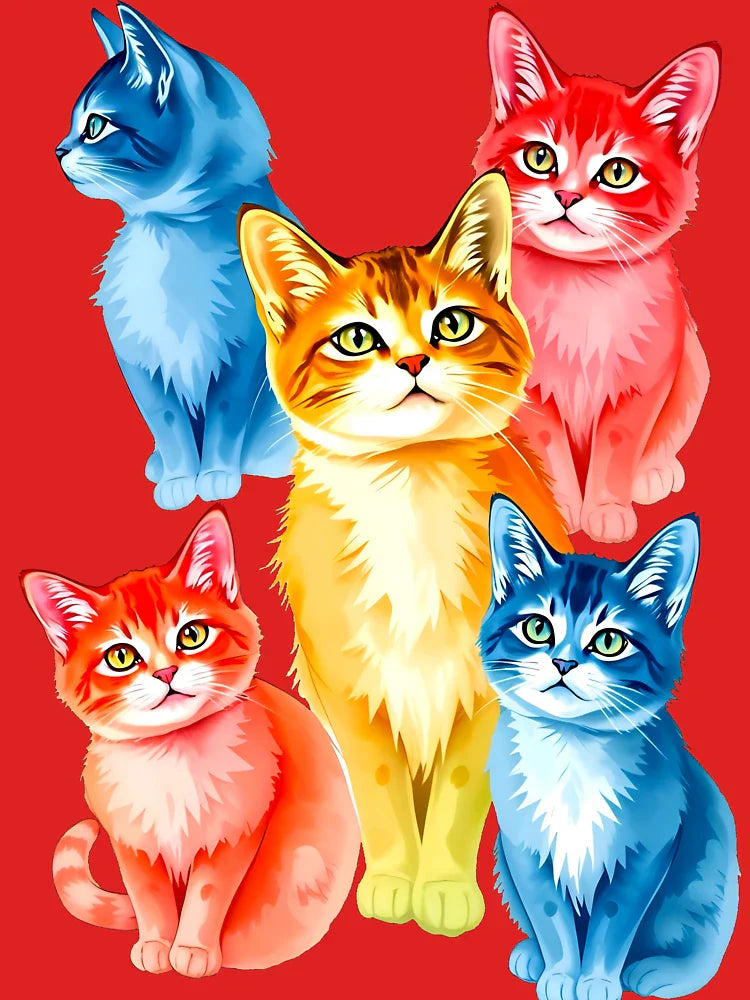 Colorful cat collage Classic T-Shirt