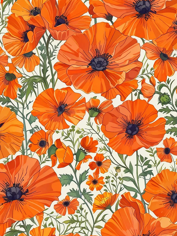 Orange Poppy Flower Classic T-Shirt