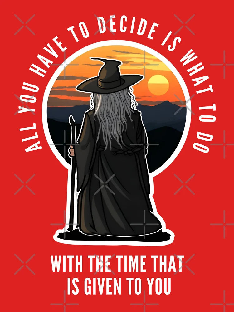 Old wizard watching the sunset - All you have to decide - Fantasy Classic T-Shirt