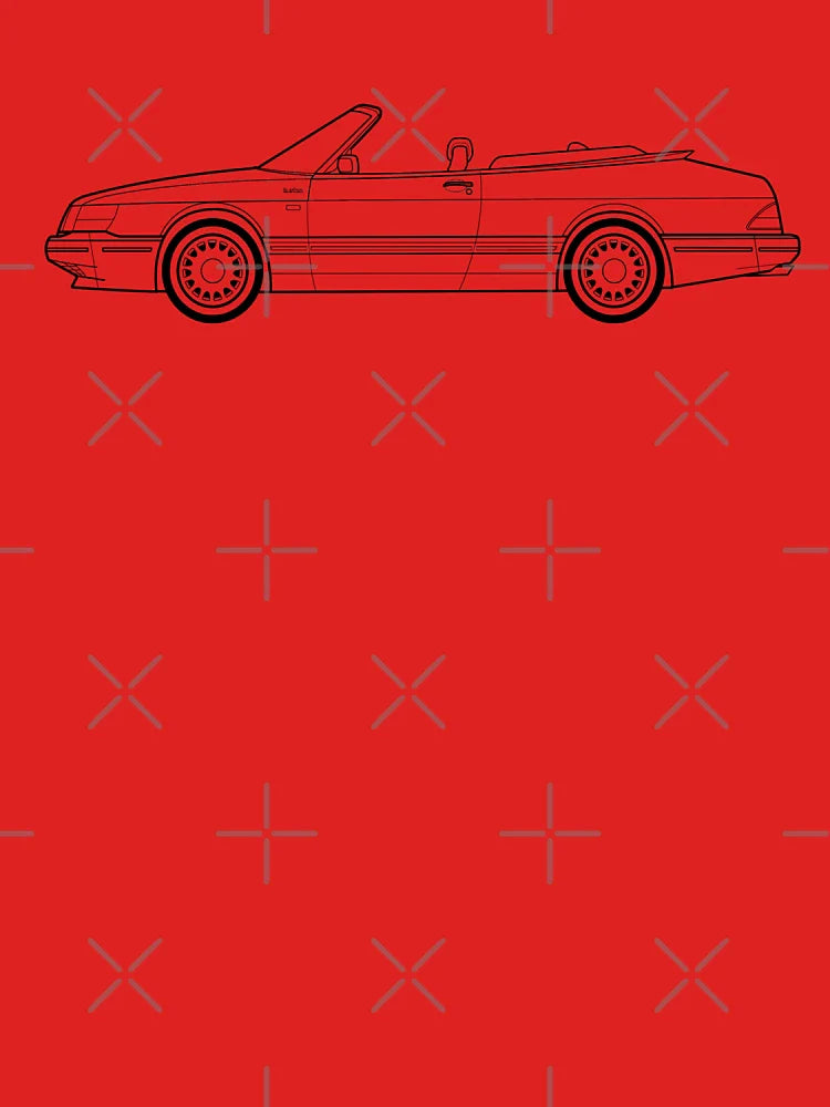 Saab 900 convertible outline drawing Classic T-Shirt