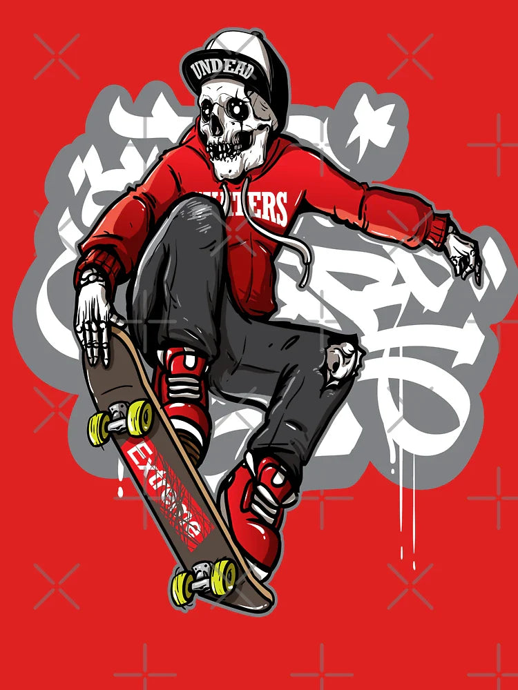 Undead Skateboarder Extreme Cartoon Style Classic T-Shirt