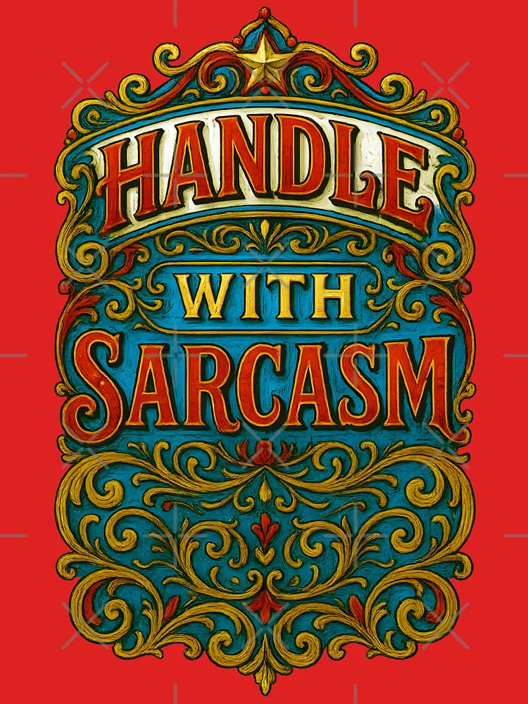 Handle With Sarcasm. Funny slogan design. Classic T-Shirt