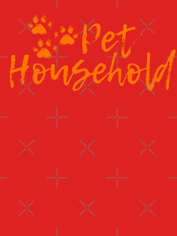"Pet Household" Triple Pawprint Grunge (Neon Orange) Classic T-Shirt