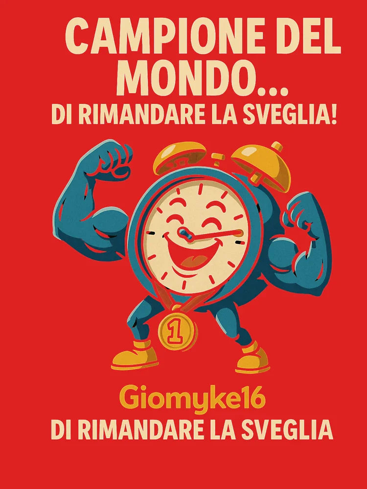 Campione del Mondoâ€¦ di rimandare la sveglia! - Design Ironico Classic T-Shirt