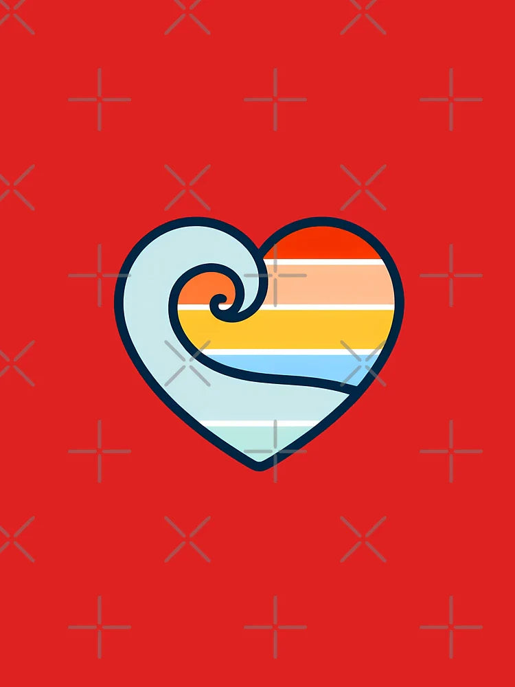 Colorful Wavy Heart Design Classic T-Shirt