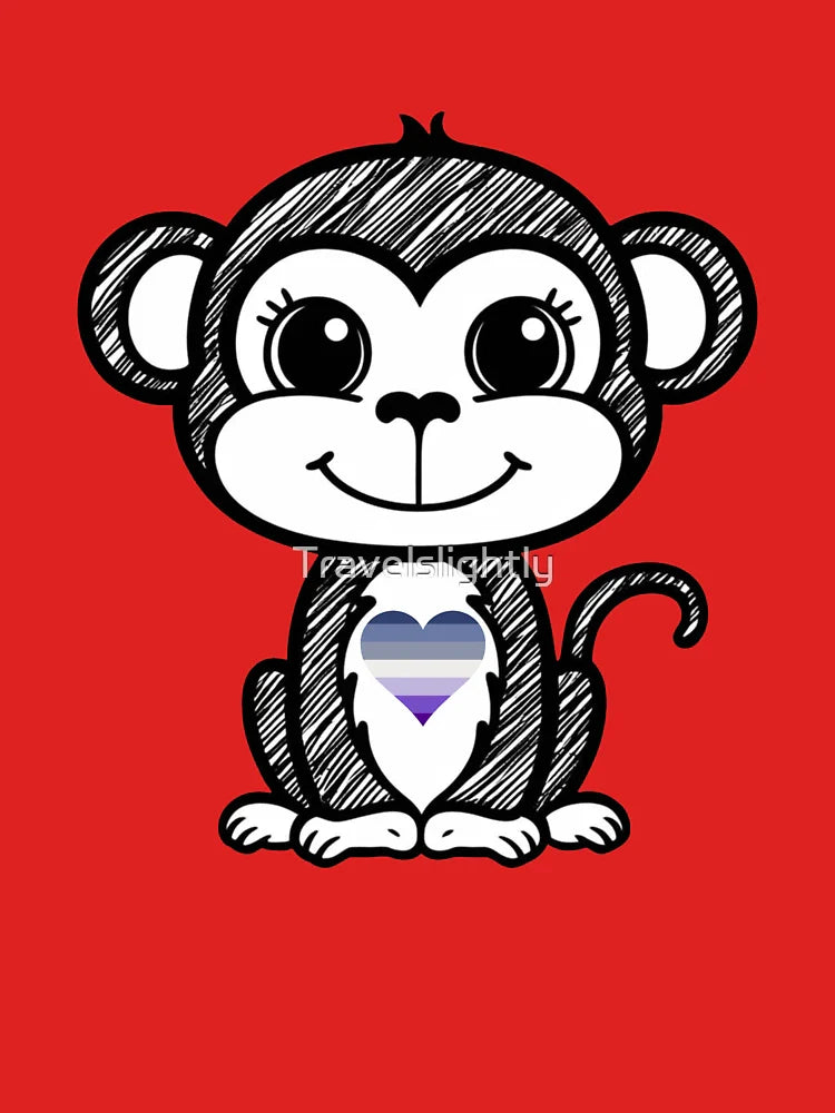 Cute Pride Monkey with Butch Pride Heart  Classic T-Shirt