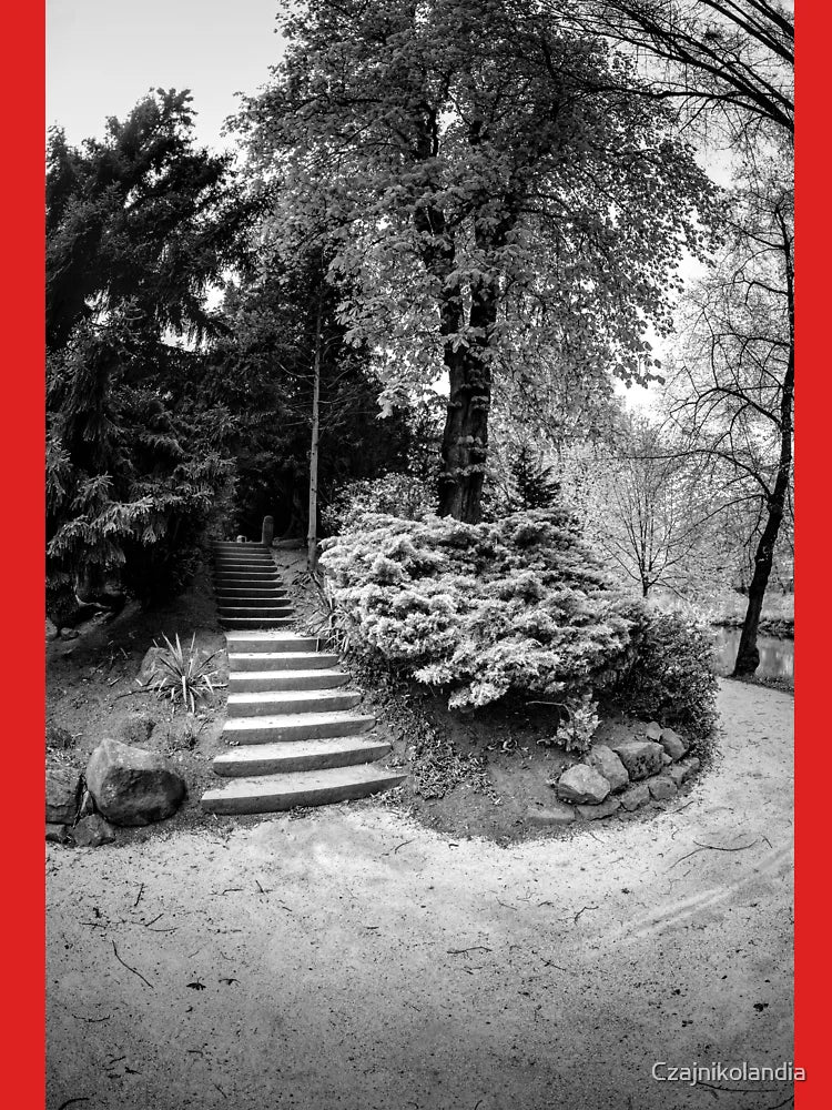 Black and White Park Stairway Classic T-Shirt