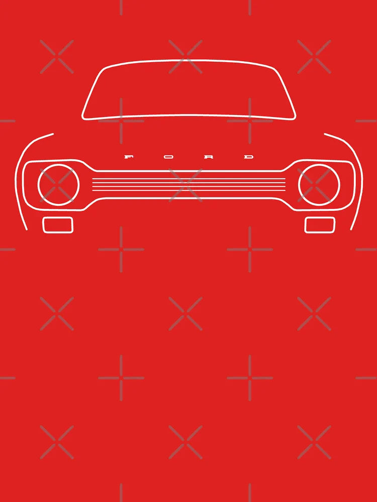 Ford Escort Mk1 classic car outline graphic (white) Classic T-Shirt