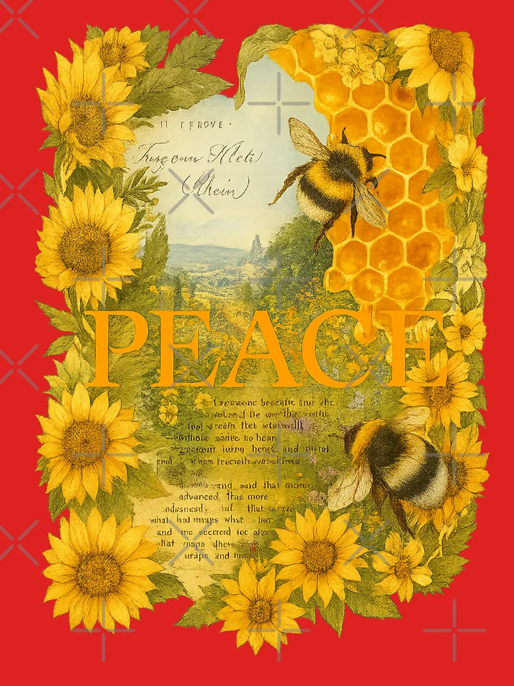 Bumblebees in Peace Retro Vintage  Classic T-Shirt