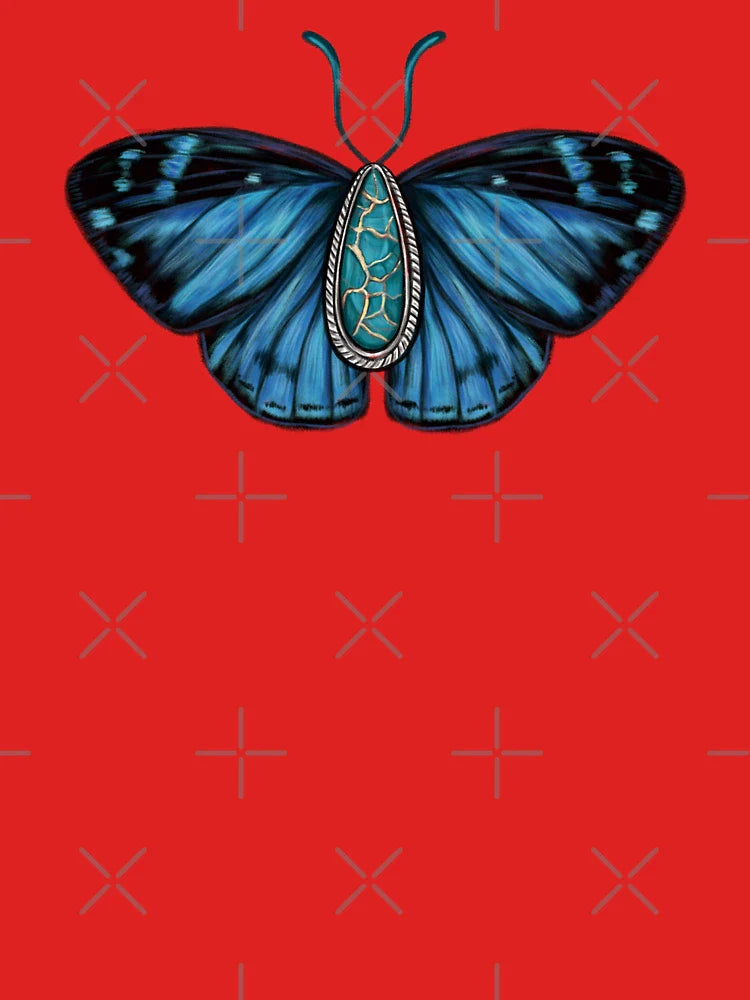 Birth Gemstone Butterfly (December) - Common Gem Butterfly with Turquoise Gemstone Classic T-Shirt