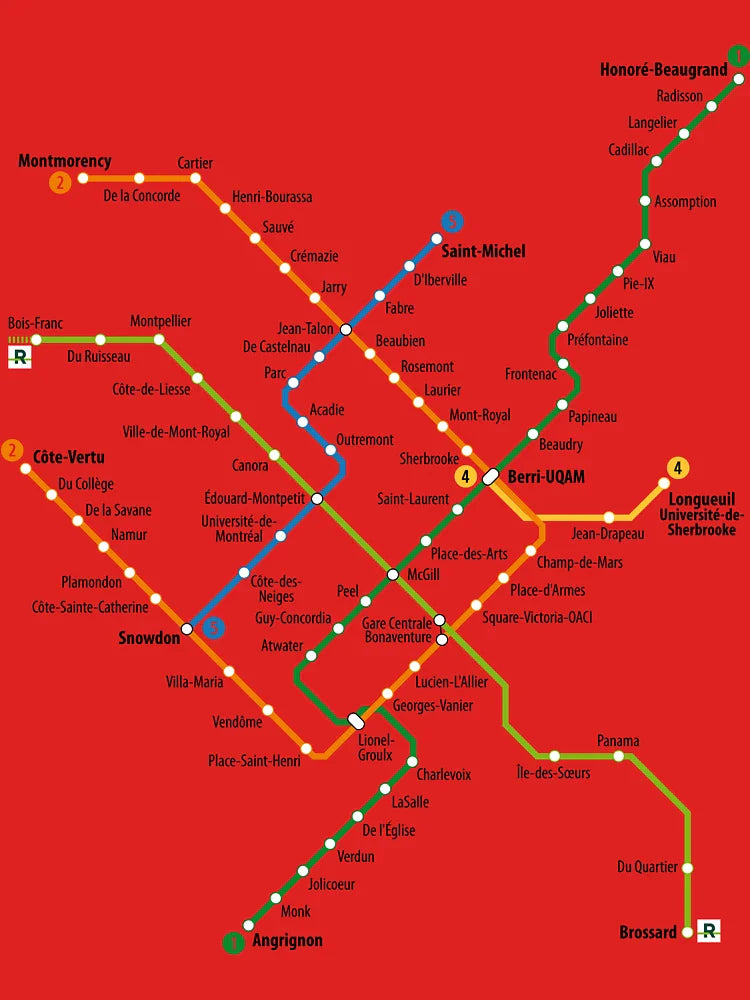 Montreal Metro Map Classic T-Shirt