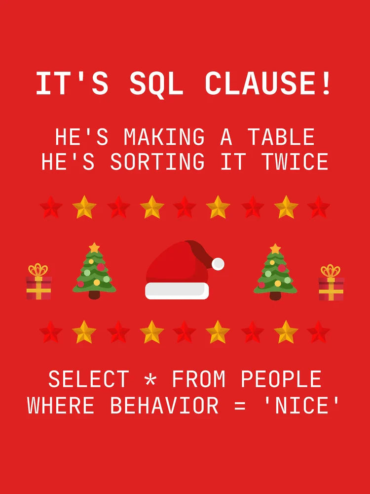 SQL Clause Christmas Coding Present Classic T-Shirt
