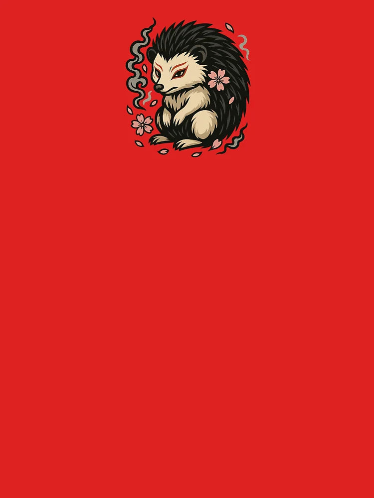 Mystical Hedgehog Spirit with Cherry Blossoms – Japanese Tattoo Style Classic T-Shirt