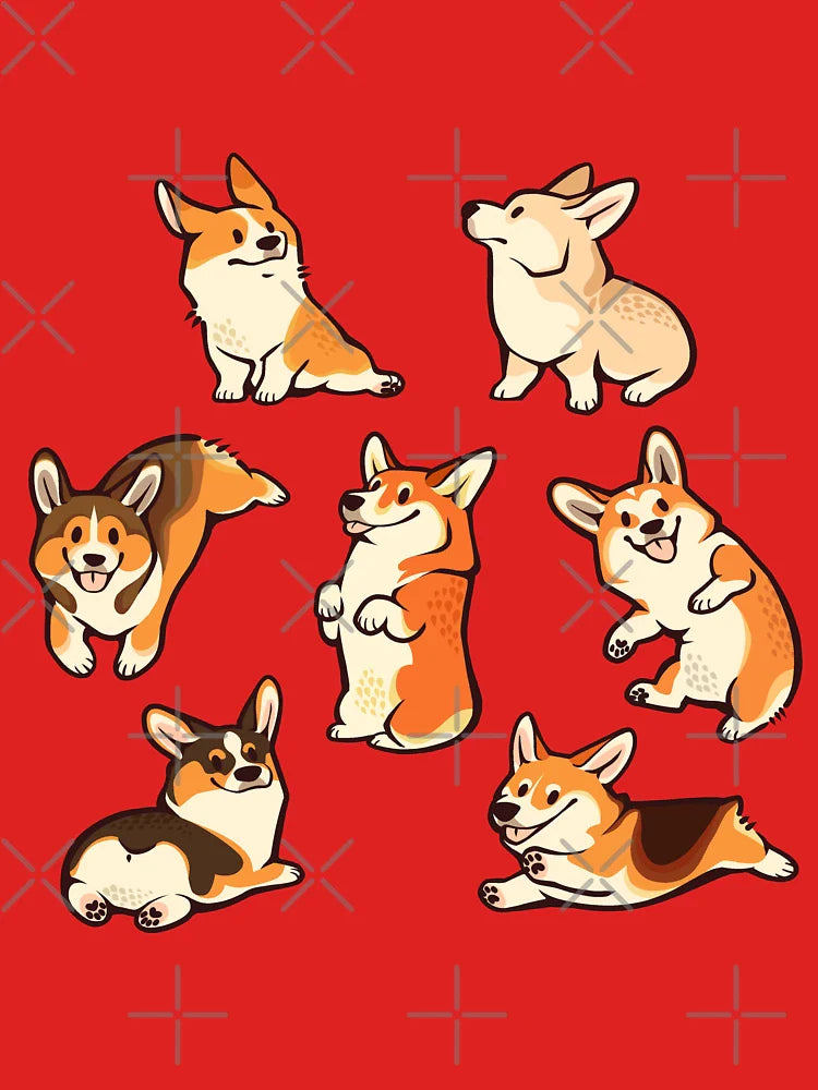 Jolly corgis in green Classic T-Shirt