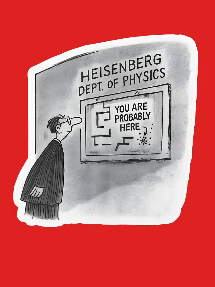 “You Are Probably Here” – Heisenberg Uncertainty Principle Funny Physics Poster Classic T-Shirt