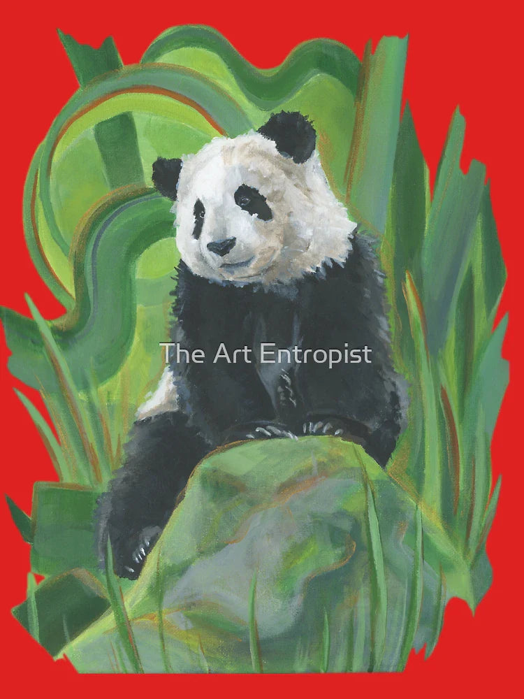 Mischief 2 Variant- Giant Panda Abstracted Bamboo Background Classic T-Shirt