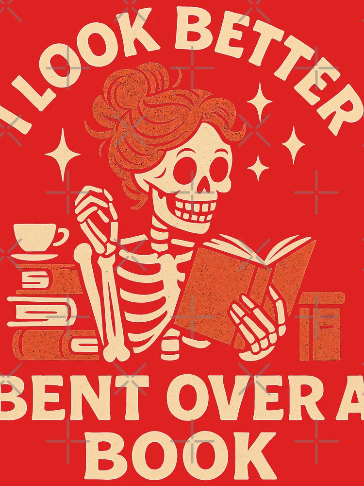 I Look Better Bent Over a Book – Funny Skeleton Smut Reader Pun Design Classic T-Shirt