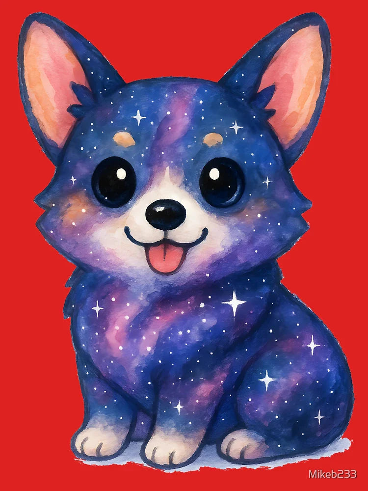 Kawaii Cosmic Corgi Watercolor Galaxy Dog T-Shirt Classic T-Shirt
