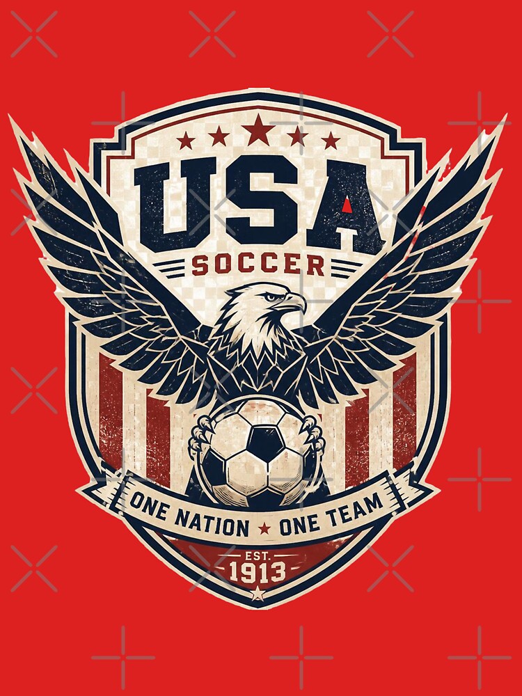 USA Soccer Eagle Crest | Patriotic Football Fan Design by LEOdesignerArt