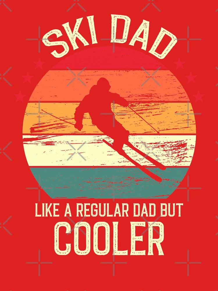 Ski Dad Like A Regular Dad But Cooler - Vintage Retro Ski Dad Gift  Classic T-Shirt