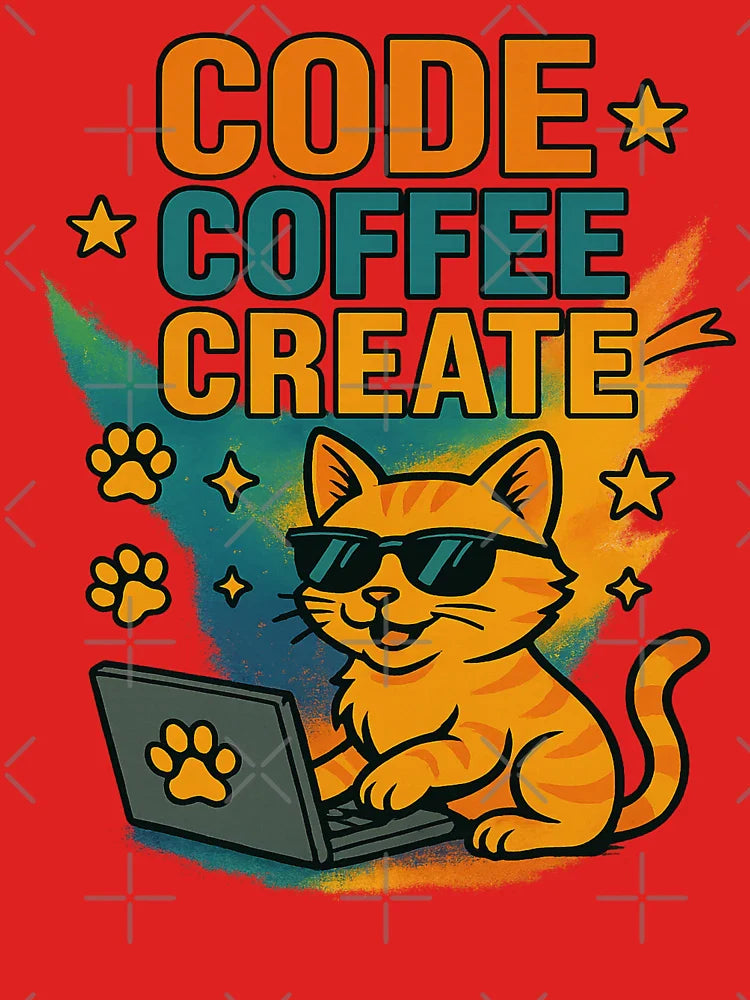 Code Coffee Create – Cool Cat Programmer Art Classic T-Shirt