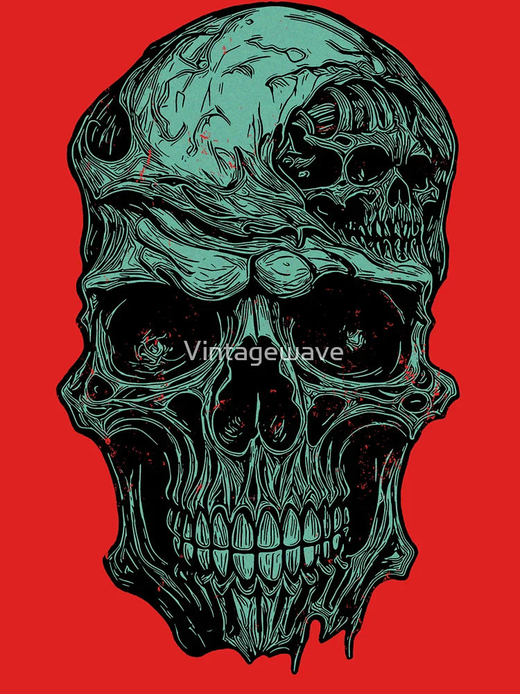 Green distressed skull Classic T-Shirt
