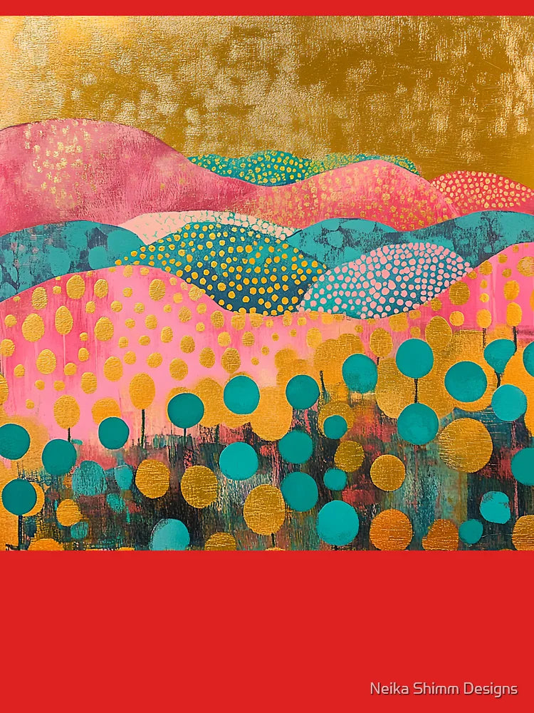Abstract Gold Polka Dot Landscape Classic T-Shirt