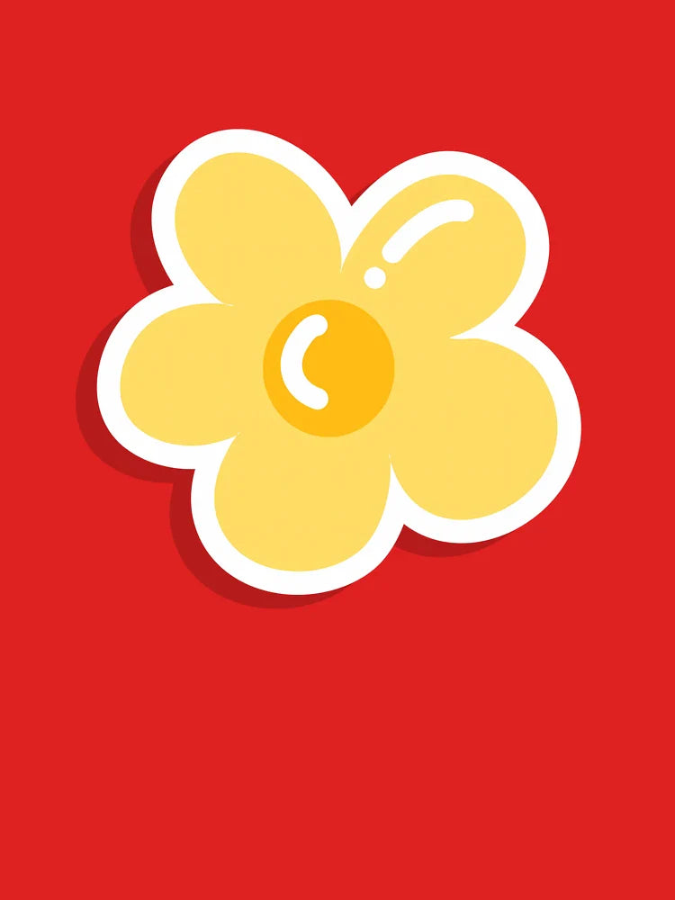 Yellow Flower Sticker | Cute and Cheerful Yellow Floral Sticker for Laptop, Water Bottle & Notebook Classic T-Shirt