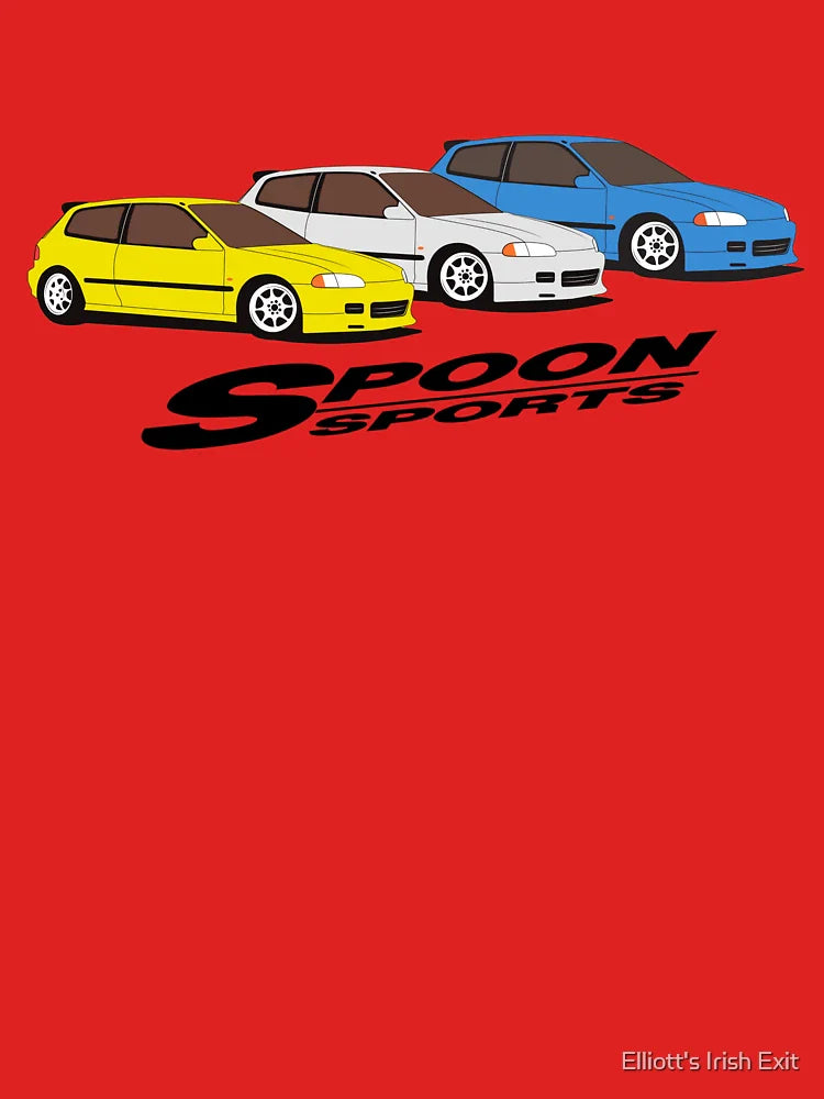 3 Honda Civics with Spoon Engines Classic T-Shirt