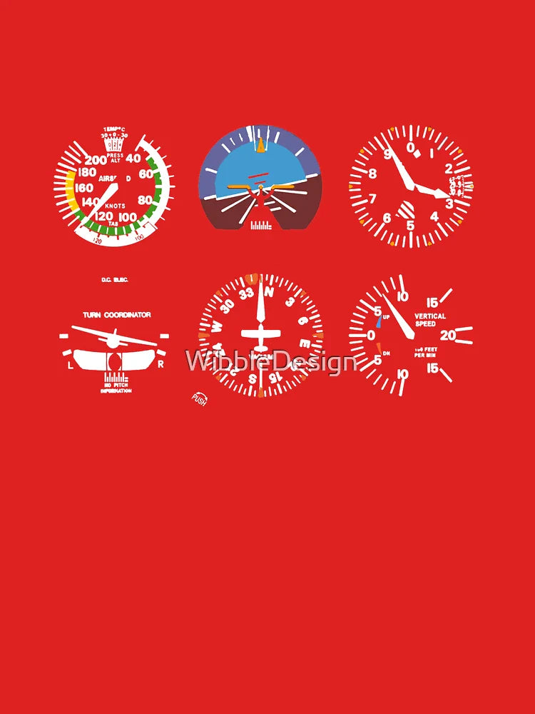 Cockpit Six Dials Flight Simulator Pilot Classic T-Shirt