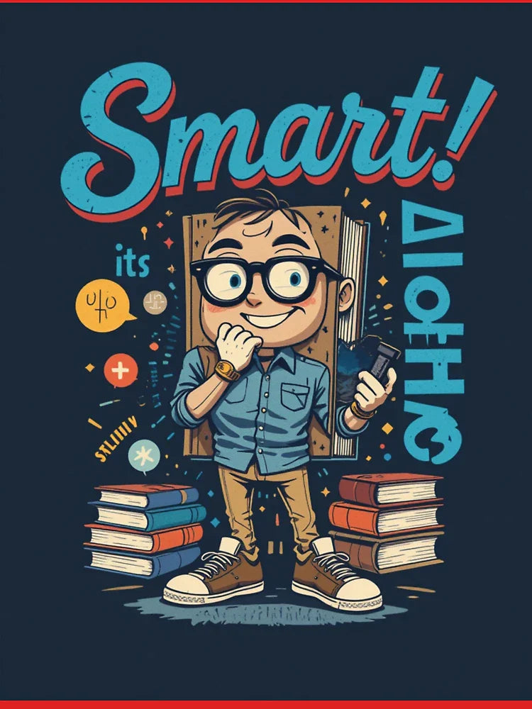 "Smart Kid Cartoon Graphic Tee – Book Lover Edition" Classic T-Shirt